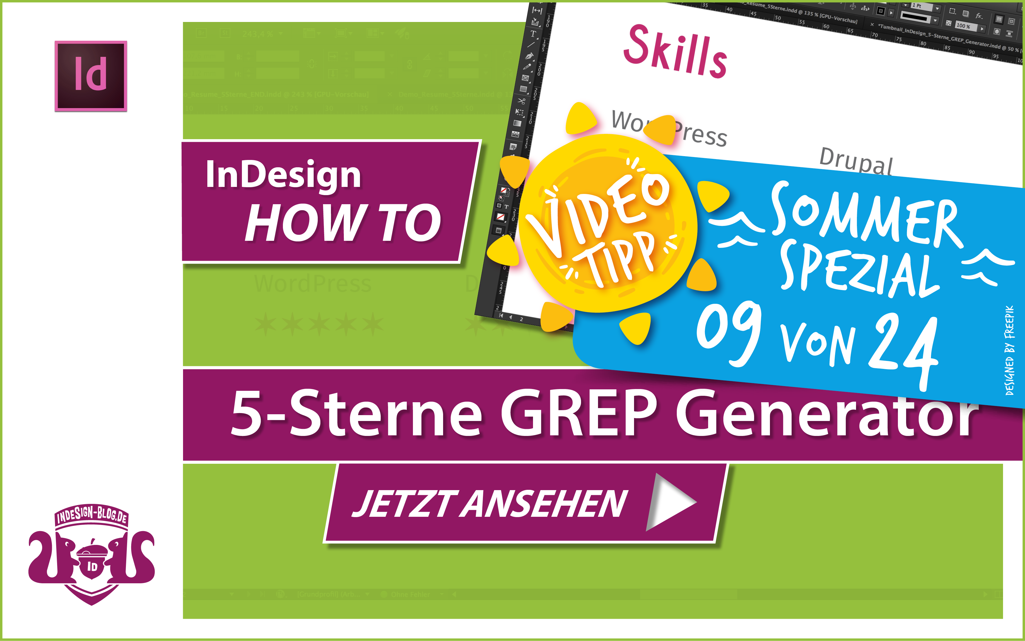 Screenshot – Video 5-Sterne GREP Generator
